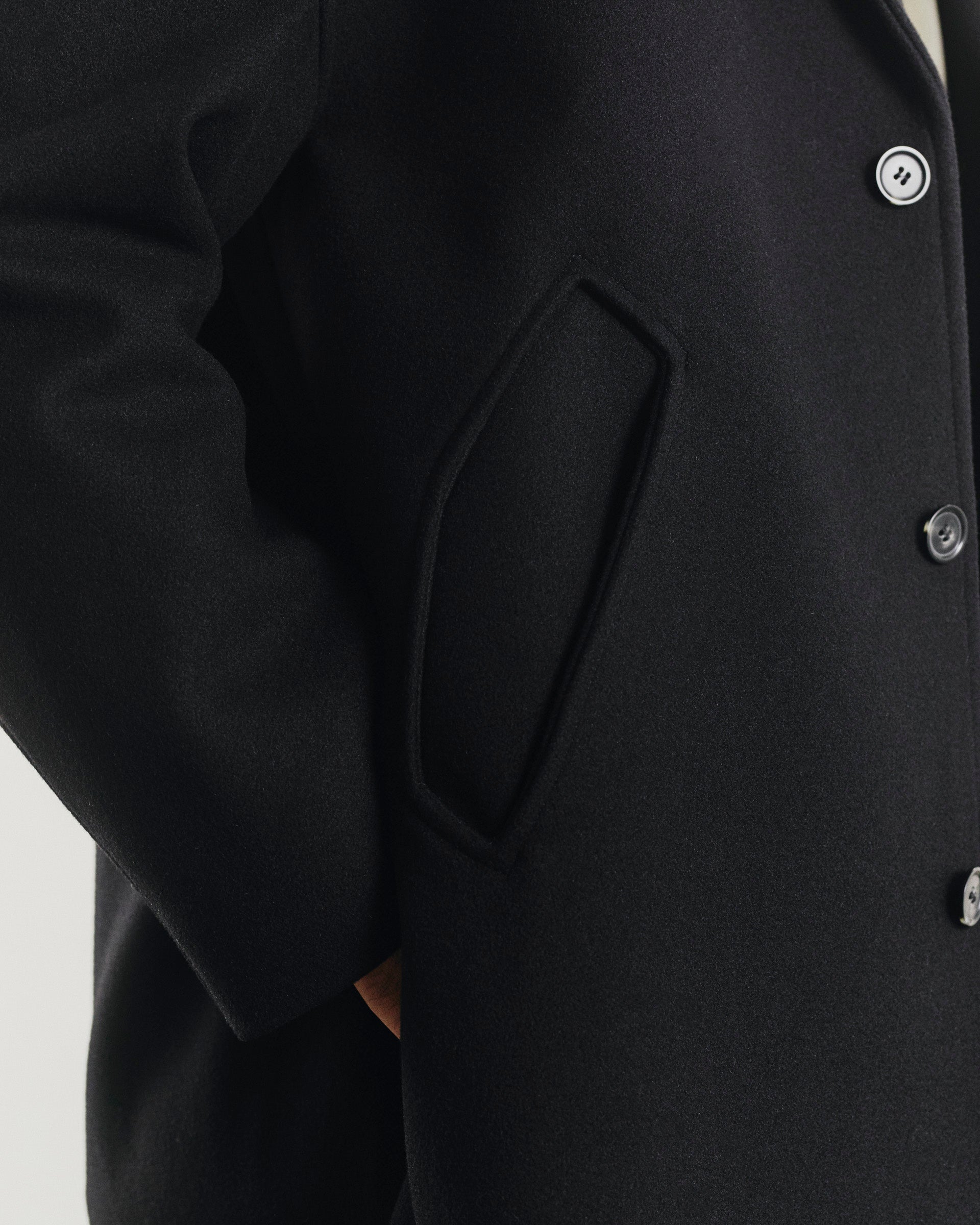 Coltesse / Fenté Coat 125 ウールコート サイドスリット Coat Fenté 125 - Black - AW25 – COLTESSE