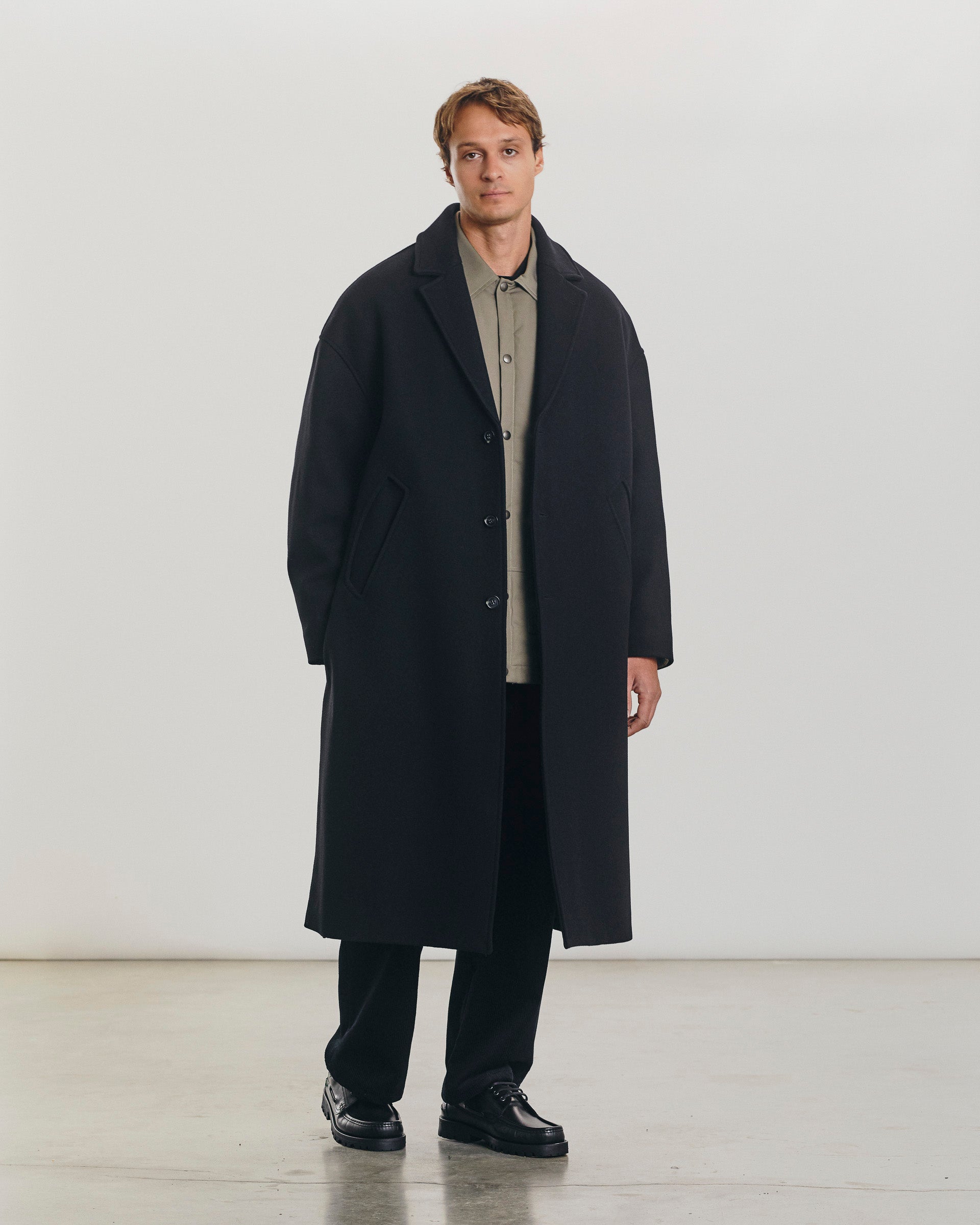 Coltesse / Fenté Coat 125 ウールコート サイドスリット Coat Fenté 125 - Black - AW25 – COLTESSE