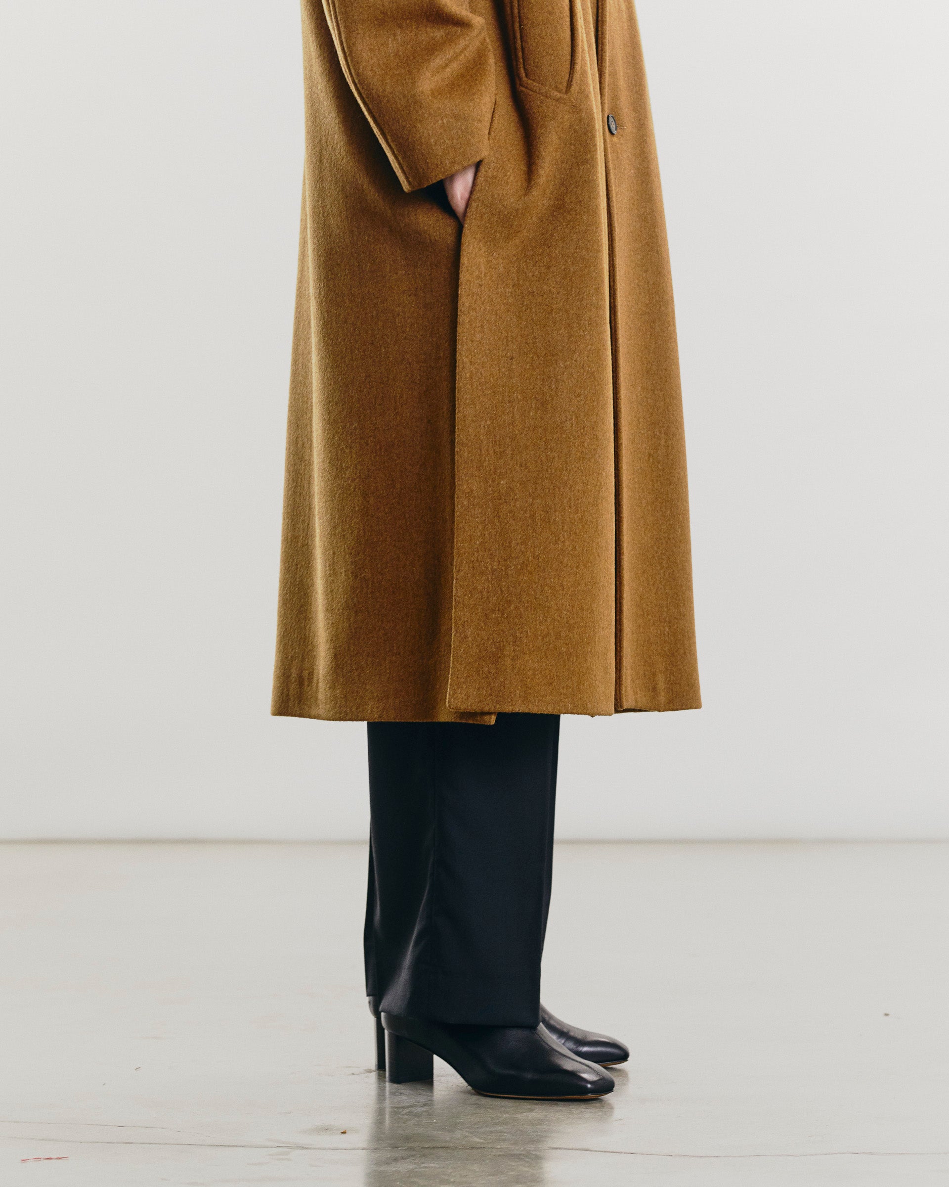 Coltesse / Fenté Coat 125 ウールコート サイドスリット Coat Fenté 125 - Black - AW25 – COLTESSE