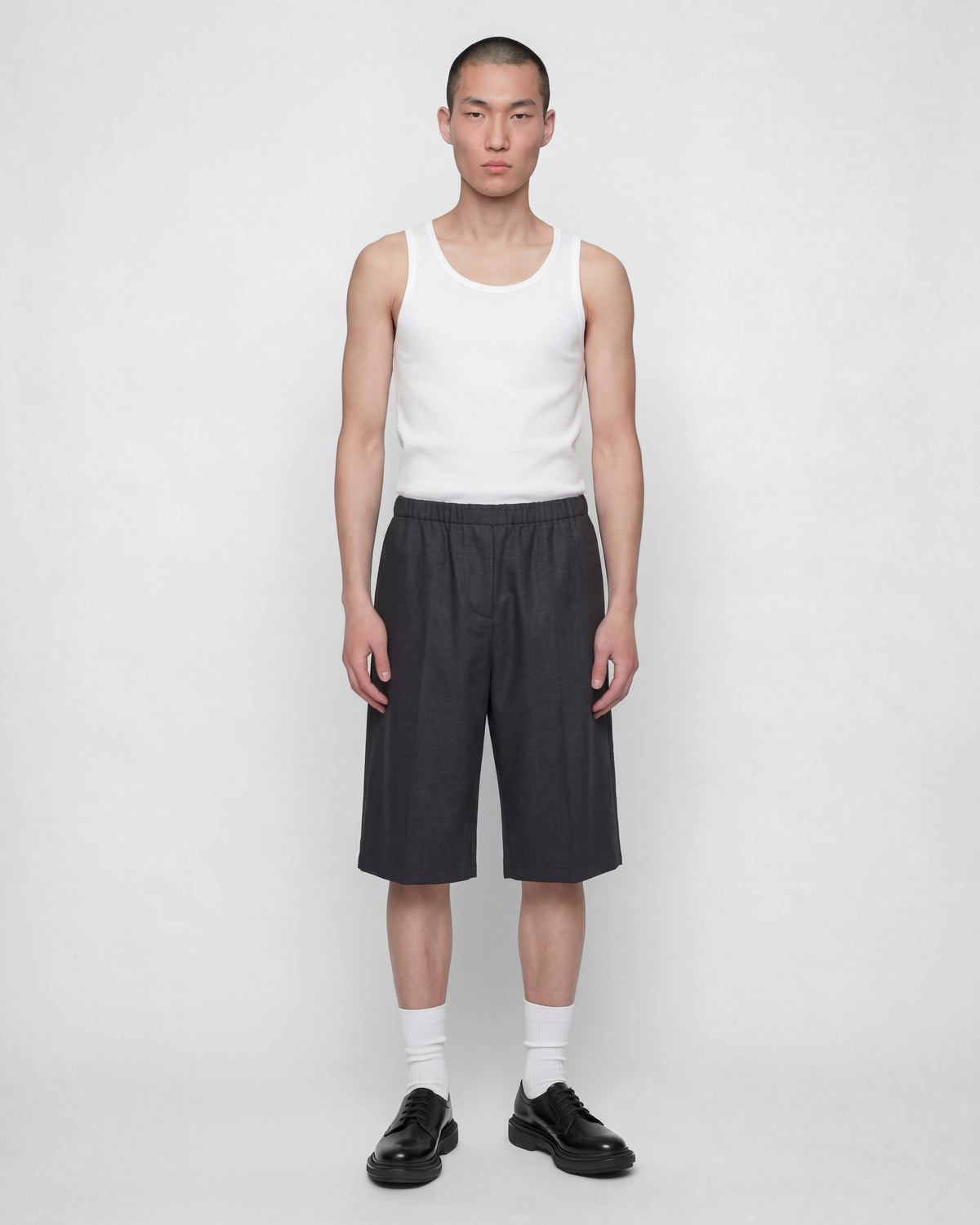 Short large - Gris chiné foncé - COLTESSE - SHORT LARGE