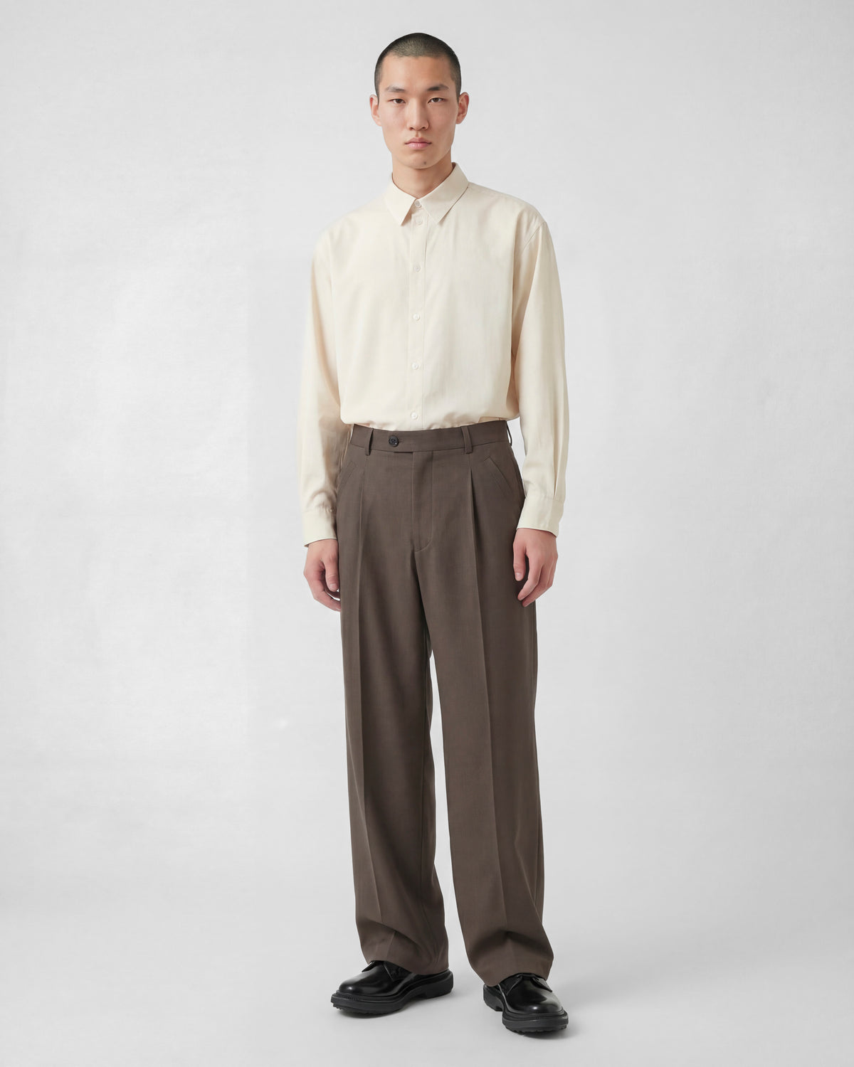 Pocket Pleat Pants - Smoked Clay - COLTESSE - TROUSERS
