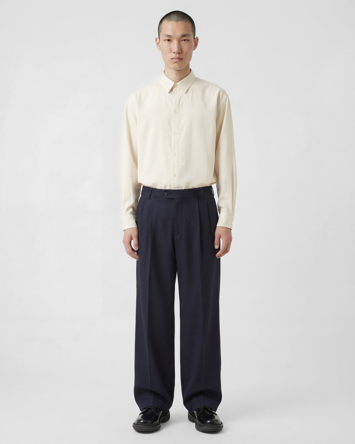 Two Pleats Pants - Dark Navy - COLTESSE - TROUSERS
