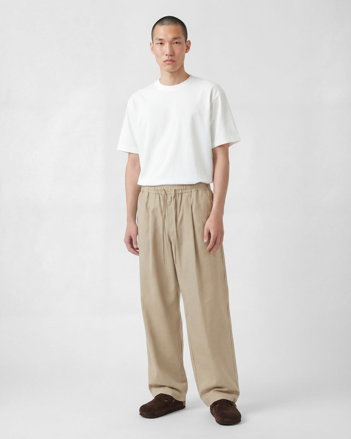 Oversized Baggy Pants - Stone - COLTESSE - PANTS