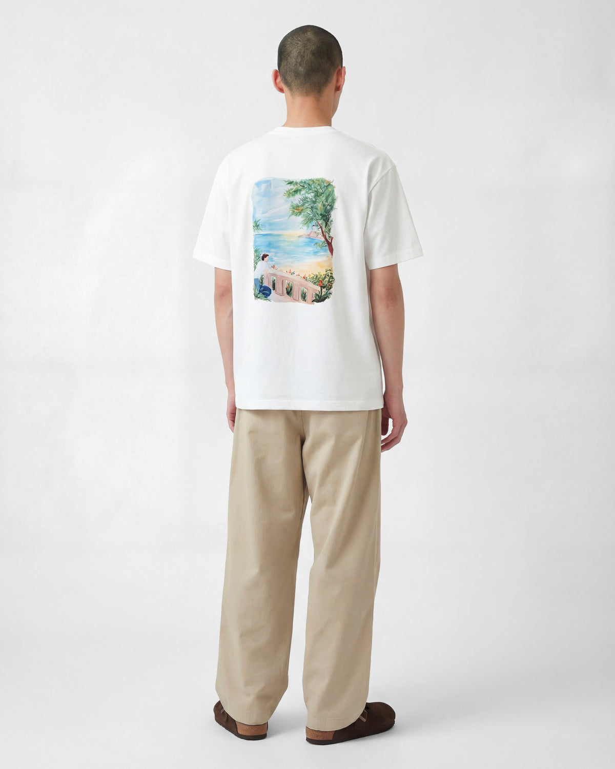 "La Côte" Printed Tee - White - COLTESSE - TEE