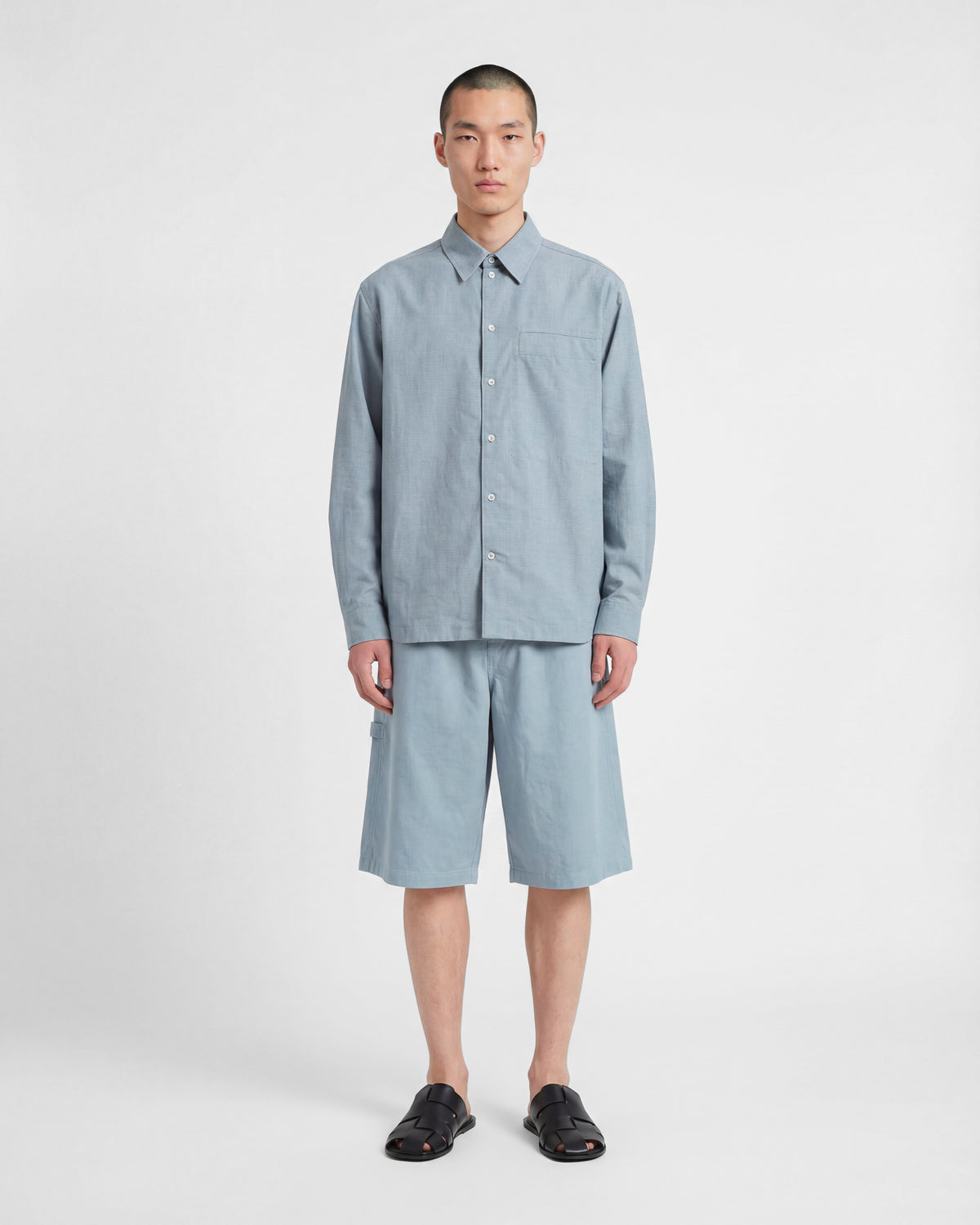 Aurora Overshirt - Washed Light Blue Ripstop - COLTESSE - SHIRT