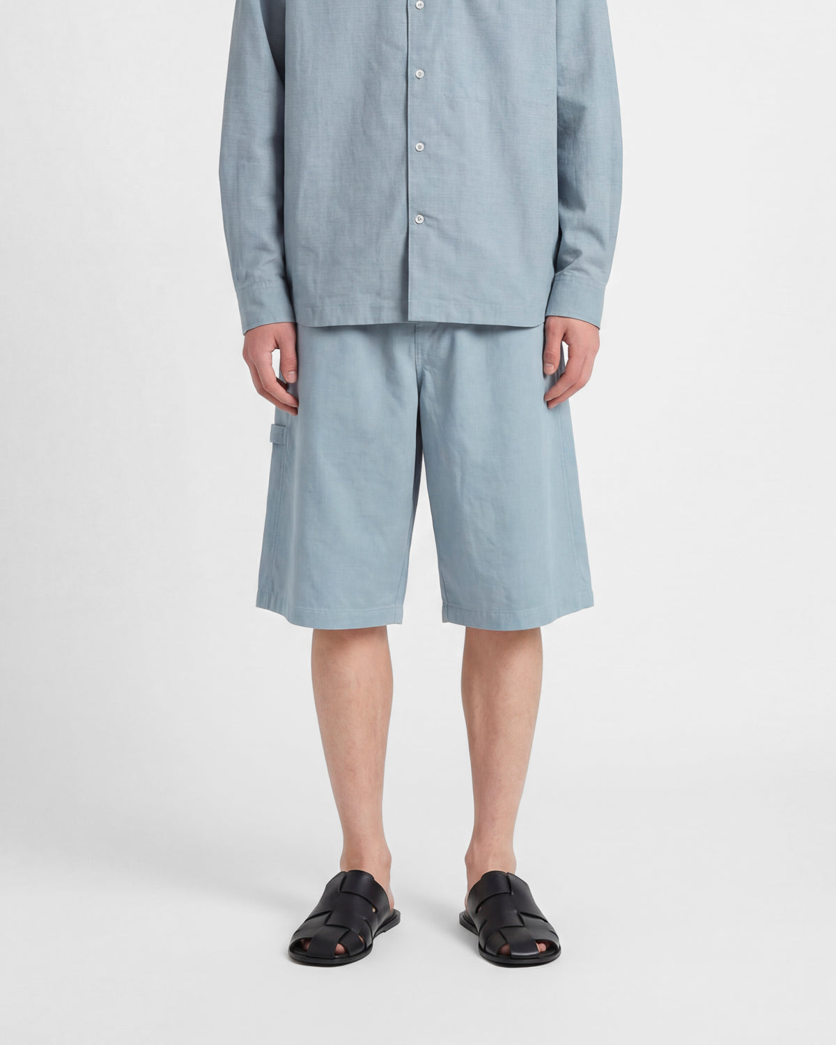 Meridies Shorts - Washed Light Blue Ripstop - COLTESSE - SHORT